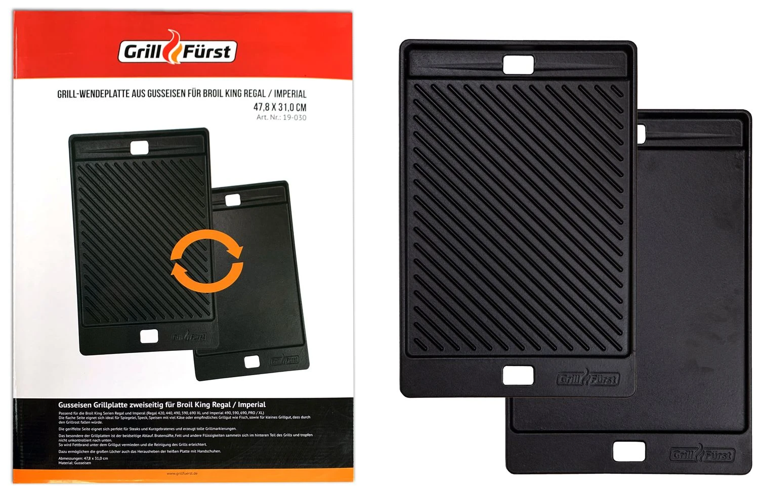 Grillfürst Grillplatte Gusseisen Für Imperial / Regal / 48 X 31 Cm 3 Grillfürst Grillplatte Gusseisen Für Imperial / Regal / 48 X 31 Cm