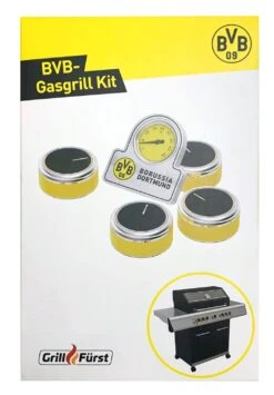 Grillfürst G520G 5-Brenner Gasgrill Borussia Dortmund Edition Mit Hochtemperaturbrenner, Heckbrenner Und Gusseisen Rosten -GrillWelt Verkäufe BVB Gasgrill Kit 6