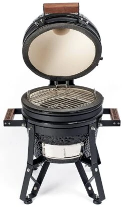The Bastard Keramikgrill Classic Small - Schwarz Glänzend - Modell 2023 -GrillWelt Verkäufe Bastard Grill Classic Small BC206 Deckel offen