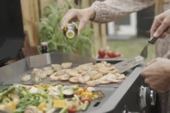 COZZE Plancha 600 / Plancha Grill Mit 2 Gusseisen Grillplatten -GrillWelt Verkäufe COZZE Plancha 600 Lifestyle Grillgut