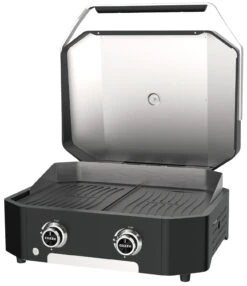 COZZE Plancha 600 / Plancha Grill Mit 2 Gusseisen Grillplatten -GrillWelt Verkäufe COZZE Plancha Grill 600 2 Brenner open