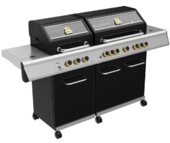 Grillfürst G750E Borussia Dortmund Edition 7-Brenner Doppelkammer - Gasgrill Mit Hochtemperaturbrenner, Seitenkocher, Heckbrenner Und Edelstahl Rosten -GrillWelt Verkäufe G750E Dortmund Grill Doppelkammer Gasgrill