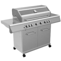 Grillfürst G621G 6-Brenner Edelstahl-Gasgrill Mit Hochtemperaturbrenner, Heckbrenner Und Gusseisen Rosten - X-DEAL Inkl. Zuberhörpaket -GrillWelt Verkäufe Grillfuerst Gasgrill G621G seitlich 1