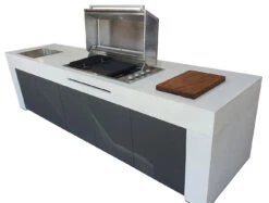 Grillfürst Outdoor Küche Aus 3-tlg. Gegossenem Beton Und HPL (300 Cm X 90 Cm) - Mit Einbaugrill Und Spüle 7 Grillfürst Outdoor Küche Aus 3-tlg. Gegossenem Beton Und HPL (300 Cm X 90 Cm) - Mit Einbaugrill Und Spüle -GrillWelt Verkäufe Grillfuerst Outdoor Kueche Beton HPL schmal