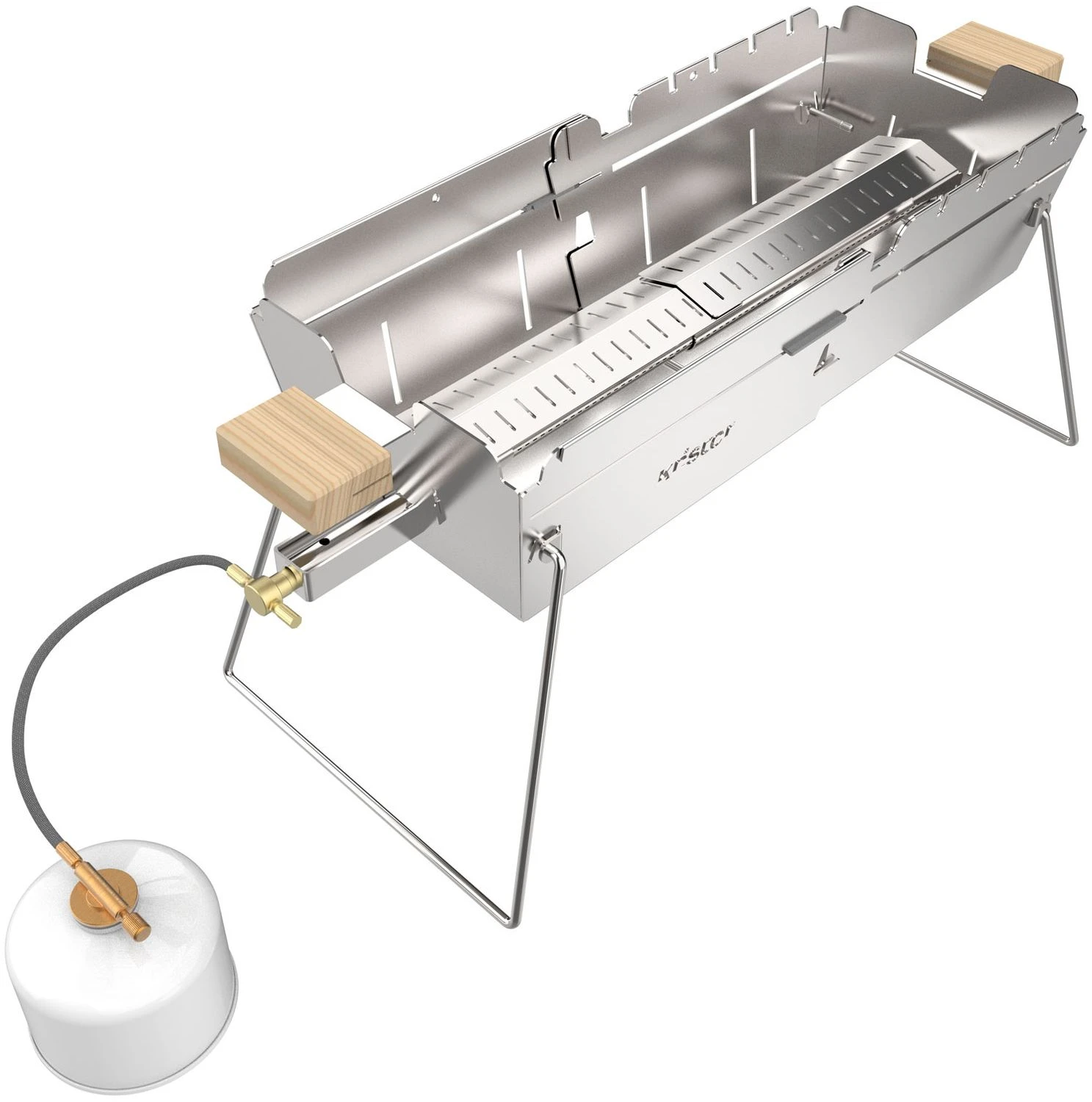 Knister Edelstahl-Gasgrill - Ausziehbarer Kompaktgrill 4 Knister Edelstahl-Gasgrill - Ausziehbarer Kompaktgrill – Bild 2