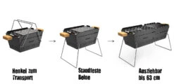 Knister Grill Original - Ausziehbarer Holzkohle Kompaktgrill 25 Knister Grill Original - Ausziehbarer Holzkohle Kompaktgrill -GrillWelt Verkäufe Knister Kohlegrill klein Henkel ausziehbar