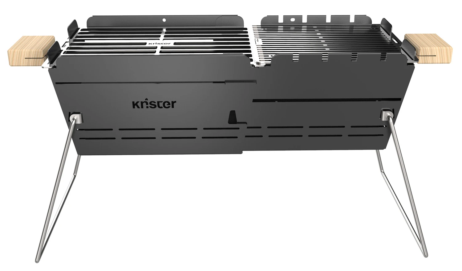 Knister Grill Original - Ausziehbarer Holzkohle Kompaktgrill 5 Knister Grill Original - Ausziehbarer Holzkohle Kompaktgrill – Bild 3
