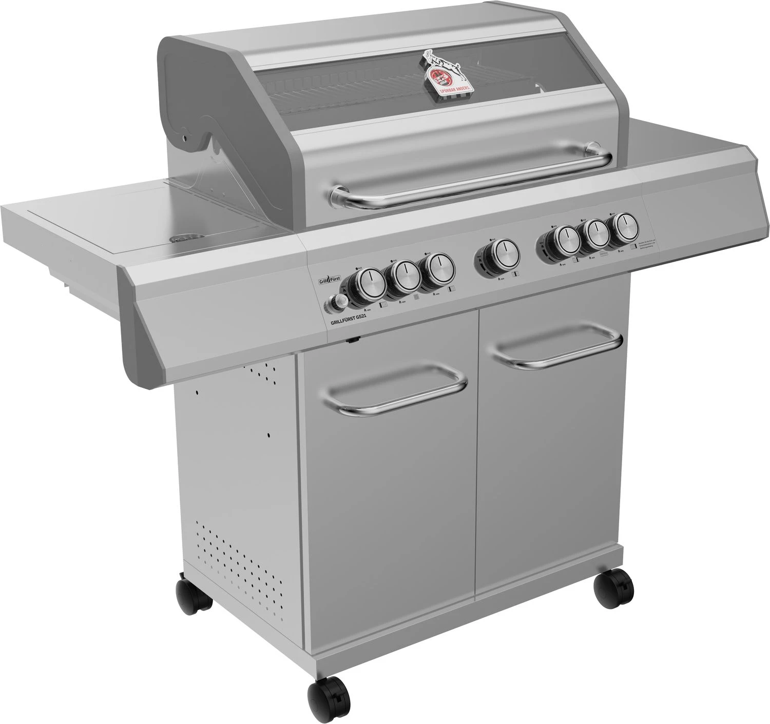 Grillfürst G521E 5-Brenner Edelstahl-Gasgrill - 1. FC Köln Edition - Edelstahlroste 4 Grillfürst G521E 5-Brenner Edelstahl-Gasgrill - 1. FC Köln Edition - Edelstahlroste – Bild 2