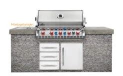 Napoleon Prestige Pro 665-3 Edelstahl Einbaugrill Gas - Inkl. Drehspieß - Modell 2023 -GrillWelt Verkäufe Napoelon Prestige Pro 665 Einbaugrill Montagebeispiel 1