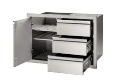 Napoleon Einbauschrank Mit Tür Und 3er Schubladen-Kombination (91 X 61 Cm) 7 Napoleon Einbauschrank Mit Tür Und 3er Schubladen-Kombination (91 X 61 Cm) -GrillWelt Verkäufe Napoleon Einbau Tuer 3er Schubladen Kombi offen