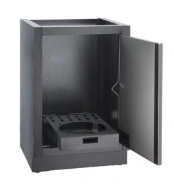 Napoleon Outdoor Küche Oasis 300 Mit Prestige Pro 665 Edelstahl Einbaugrill Ohne Vordefinierte Arbeitsplatte -GrillWelt Verkäufe Napoleon Gasflaschen Unterschrank Tuer offen 1