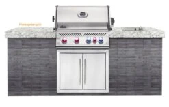 Napoleon Prestige Pro 500-3 Edelstahl Einbaugrill Erdgas - Inkl. Drehspieß - Modell 2023 -GrillWelt Verkäufe Napoleon Prestige Pro 500 Montagebeispiel 1