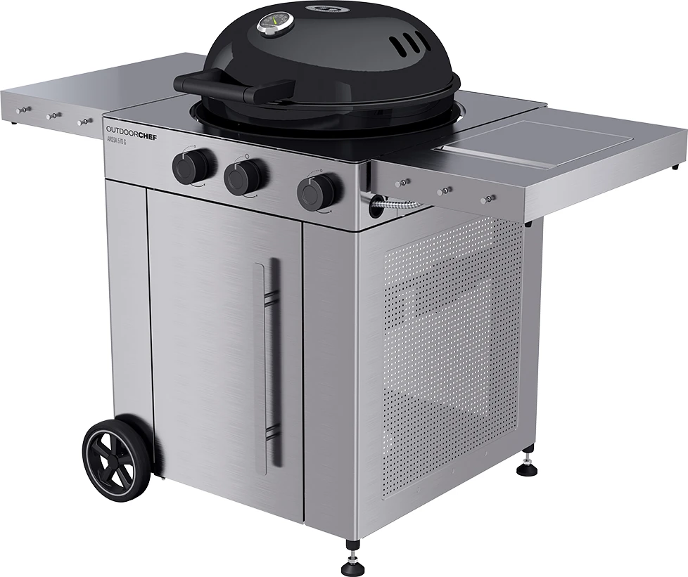 Outdoorchef Gas Kugelgrill Arosa 570 G Premium Steel Inkl. Seitenkocher 4 Outdoorchef Gas Kugelgrill Arosa 570 G Premium Steel Inkl. Seitenkocher – Bild 2
