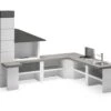 Palazzetti Gartenküche: Modul Ecke, Marmortech Grau -GrillWelt Verkäufe Palazzetti Gartenkueche Beispiel Faro grau