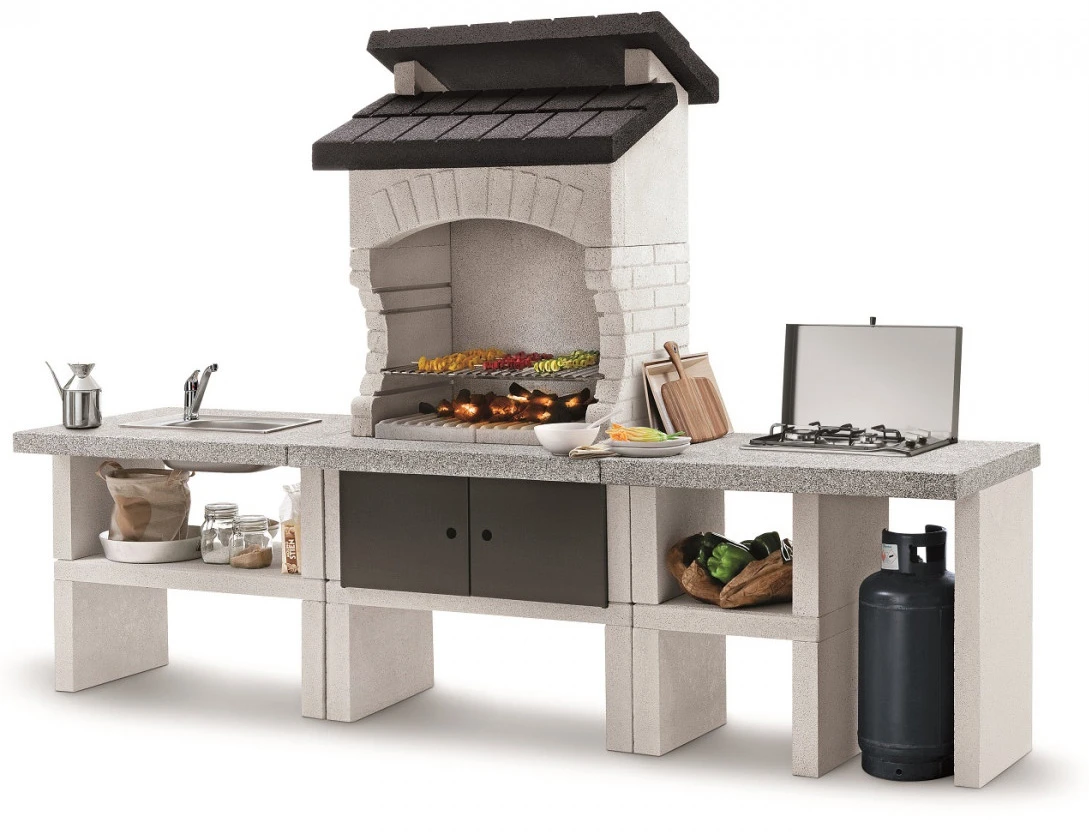 Palazzetti Outdoor Küche Grillkamin Bilbao Mit 2-flammiger Gaskochstelle Und Edelstahlspüle Inkl. Montagematerial 3 Palazzetti Outdoor Küche Grillkamin Bilbao Mit 2-flammiger Gaskochstelle Und Edelstahlspüle Inkl. Montagematerial