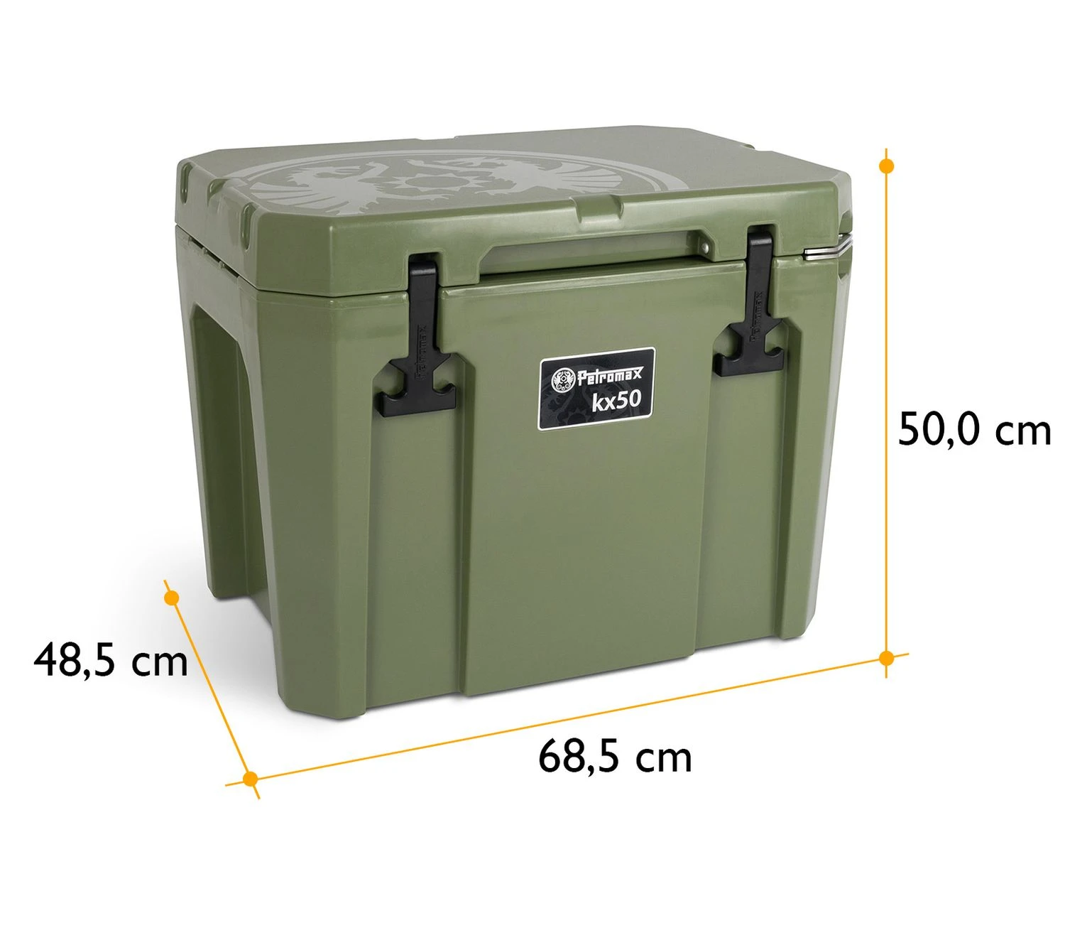 Petromax Kühlbox 50 Liter Oliv - Inkl. Sitzkissen, Haft-Unterlage Und Einsatzkorb 3 Petromax Kühlbox 50 Liter Oliv - Inkl. Sitzkissen, Haft-Unterlage Und Einsatzkorb