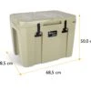 Petromax Kühlbox 50 Liter Sand - Inkl. Sitzkissen, Haft-Unterlage Und Einsatzkorb -GrillWelt Verkäufe Petromax Kuehlbox kx50 sand Abmessungen aussen