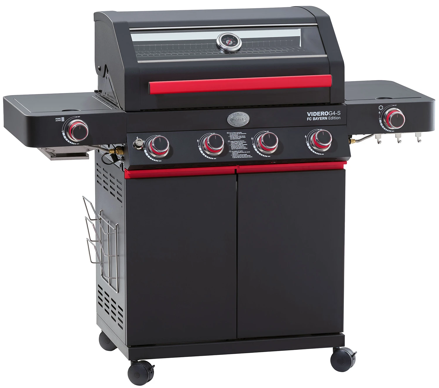 Rösle Videro G4-S VARIO+ Schwarz Gasgrill - FC Bayern Edition - Inkl. FC Bayern Abdeckhaube, Grillzange, Grillbürste Und Grillhandschuhe 4 Rösle Videro G4-S VARIO+ Schwarz Gasgrill - FC Bayern Edition - Inkl. FC Bayern Abdeckhaube, Grillzange, Grillbürste Und Grillhandschuhe – Bild 2