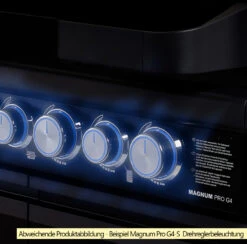 Rösle Gasgrill Magnum PRO G3 - Modell 2023 -GrillWelt Verkäufe Roesle Magnum Pro Drehregler beleuchtet Beispiel G4 S 3