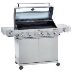 Rösle Edelstahl Gasgrill Videro G6-S VARIO+ - Limited Edition Modell 2023 -GrillWelt Verkäufe Roesle Videro 25528 G6 S Edelstahl Deckel offen 3