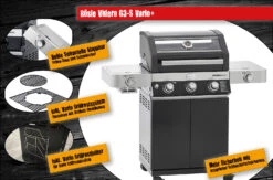 Rösle Gasgrill Videro G3-S VARIO+ Schwarz - Modell 2023 - X-DEAL Inkl. Abdeckhaube, Grillplatte Und Drehspieß -GrillWelt Verkäufe Roesle Videro G3 S Vario Gasgrill Highlights 2