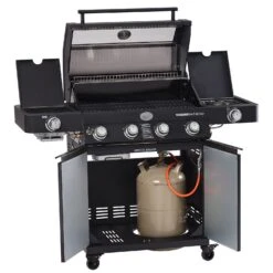 Rösle Gasgrill BBQ-Station Videro G4-S Vario+ Nero Schwarz - Modell 2023 - SMART Deal Inkl. Grillfürst Grill Control -GrillWelt Verkäufe Roesle Videro G4 S Vario NERO matt schwarz offen 3