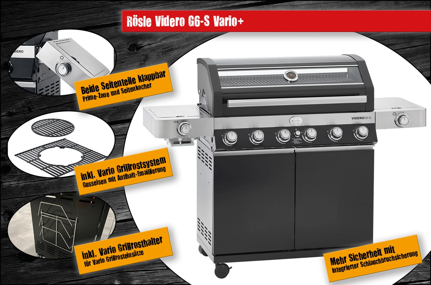 Rösle Gasgrill Videro G6-S VARIO+ Schwarz - Modell 2023 - SMART Deal Inkl. Grillfürst Grill Control 5 Rösle Gasgrill Videro G6-S VARIO+ Schwarz - Modell 2023 - SMART Deal Inkl. Grillfürst Grill Control – Bild 3