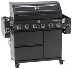 Rösle Gasgrill Videro Pro G6-S Vario+ Mattschwarz - Modell 2023 -GrillWelt Verkäufe Roesle Videro Pro G6 S Gasgrill Vario Seitenablagen abgeklappt