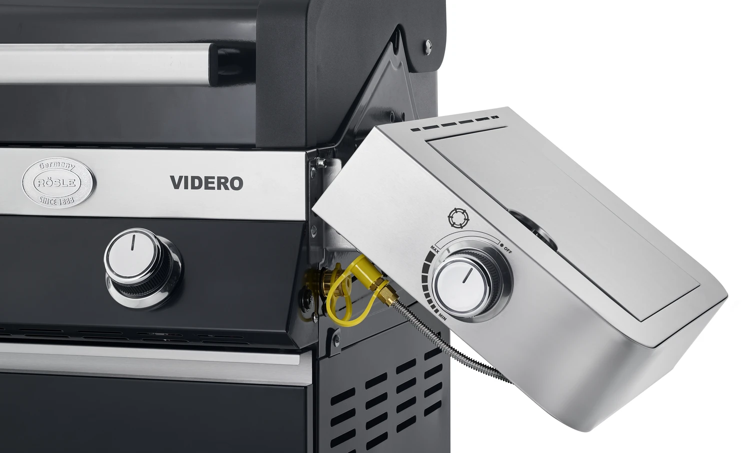 Rösle Gasgrill Videro G4-S VARIO+ Schwarz - Modell 2023 - X-DEAL Inkl. Abdeckhaube Und Grillplatte 9 Rösle Gasgrill Videro G4-S VARIO+ Schwarz - Modell 2023 - X-DEAL Inkl. Abdeckhaube Und Grillplatte – Bild 7