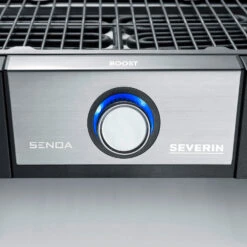 Severin Elektro Tischgrill SENOA Boost - Boost Zone 500°C - 3.000 W -GrillWelt Verkäufe Severin Senoa boost s PG8113 Drehknopf beleuchtet blau