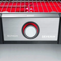 Severin Elektro Tischgrill SENOA Boost - Boost Zone 500°C - 3.000 W -GrillWelt Verkäufe Severin Senoa boost s PG8113 Drehknopf beleuchtet rot