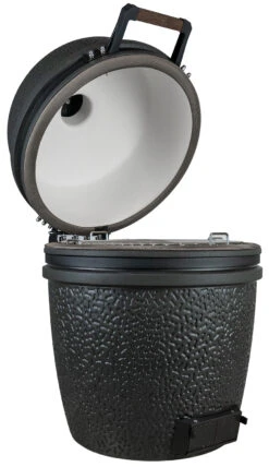 The Bastard Keramikgrill VX Large - Solo - Schwarz Matt - Modell 2023 -GrillWelt Verkäufe The Bastard VX Keramikgrill Large Solo offen links