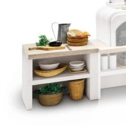 Palazzetti Gartenküche: Modul Arbeitsfläche, Marmortech Rot -GrillWelt Verkäufe palazetti gartenkueche malibu arbeitsflaeche detail